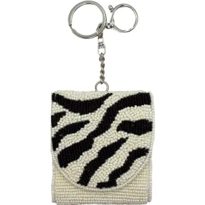 Zebra Beaded AirPod Holder/Keychain
