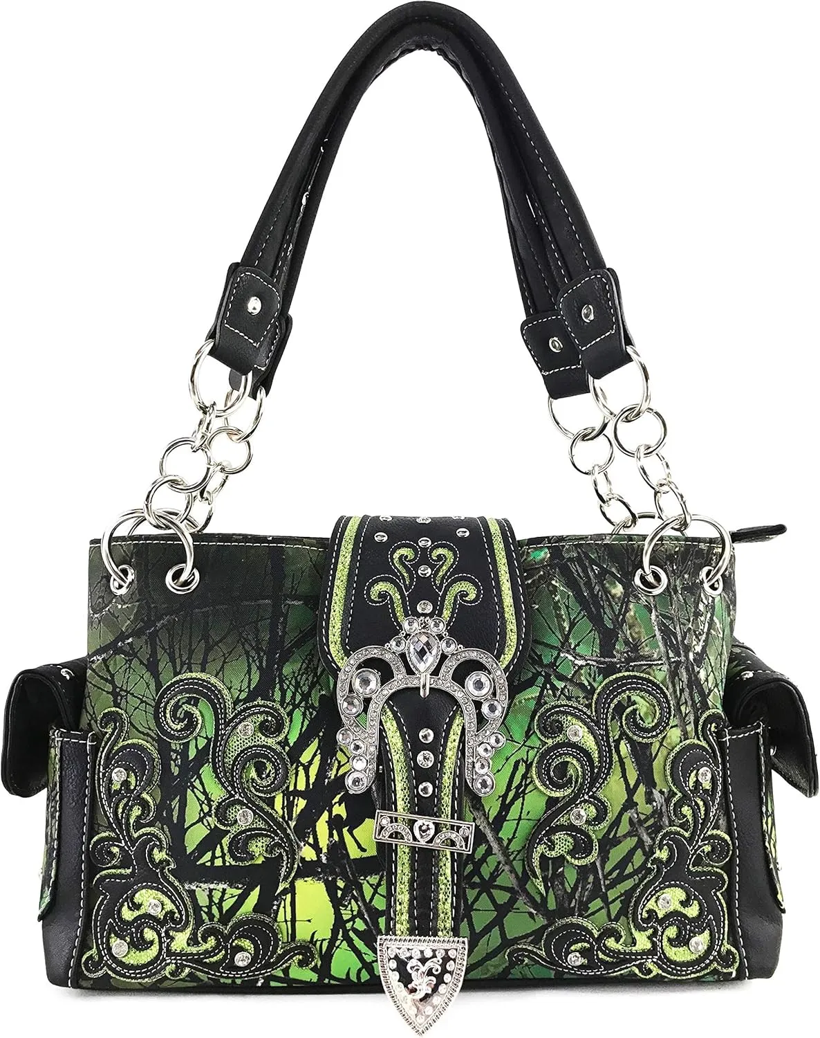 Zelris Camouflage Shine Glow Buckle Women Conceal Carry Shoulder Handbag