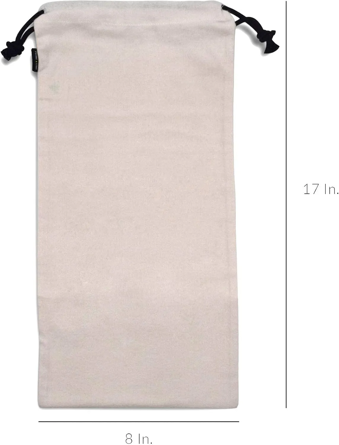 ZENPAC Cloth Shoe Bags for Travel, Beige Duster Flannel Pouch with Drawstring Closure, Washable Breathable Cotton Fabric for Luggage, 8x17 4 Pack